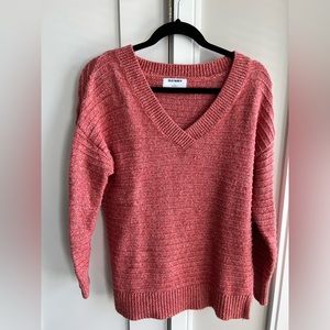 V neck coral sweater- small
